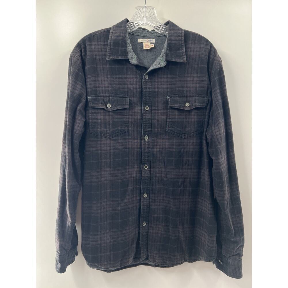 Carbon 2 Cobalt Men’s Long Sleeve Lined Cotton Plaid Button Up Shirt Size M